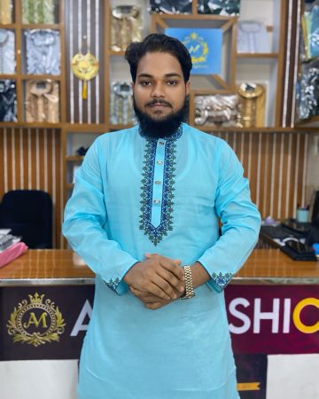 স্পেশাল ধুতি কট এমব্রয়ডারি পাঞ্জাবী কোড: AM-020